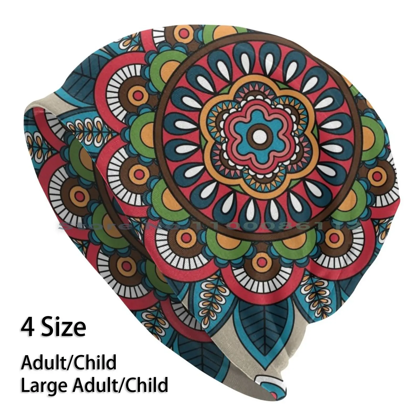 

Mandala Colorful Design Beanies Knit Hat Gypsy Hippie Hippy Mandala Flower Of Life Sacred Geometry Golden Ratio Nature Peace