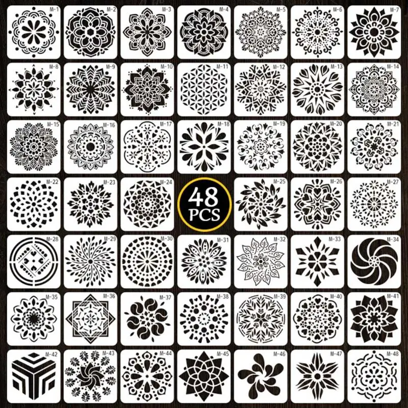 H05B 24/48pcs Mandala Stencils DIY Drawing Template Painting Scrapbooking Paper Card
H05B 24/48pcs Mandala Stencils DIY Drawing Template Painting Scrapbooking Paper Card