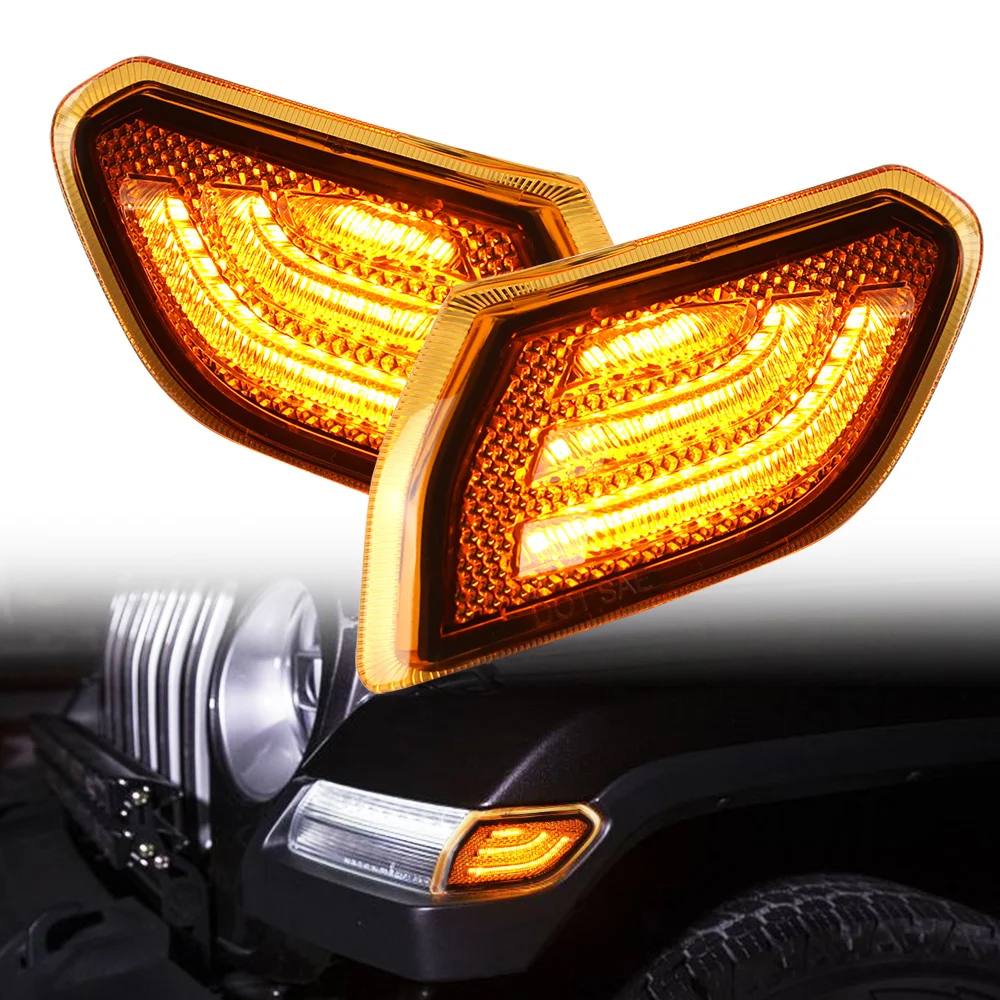 For Jeep Wrangler JL 2019 2020 Gladiator JT 2020 LED Turn Light Side Marker Amber Front Fender Turn Signal Lamps
For Jeep Wrangler JL 2019 2020 Gladiator JT 2020 LED Turn Light Side Marker Amber Front Fender Turn Signal Lamps