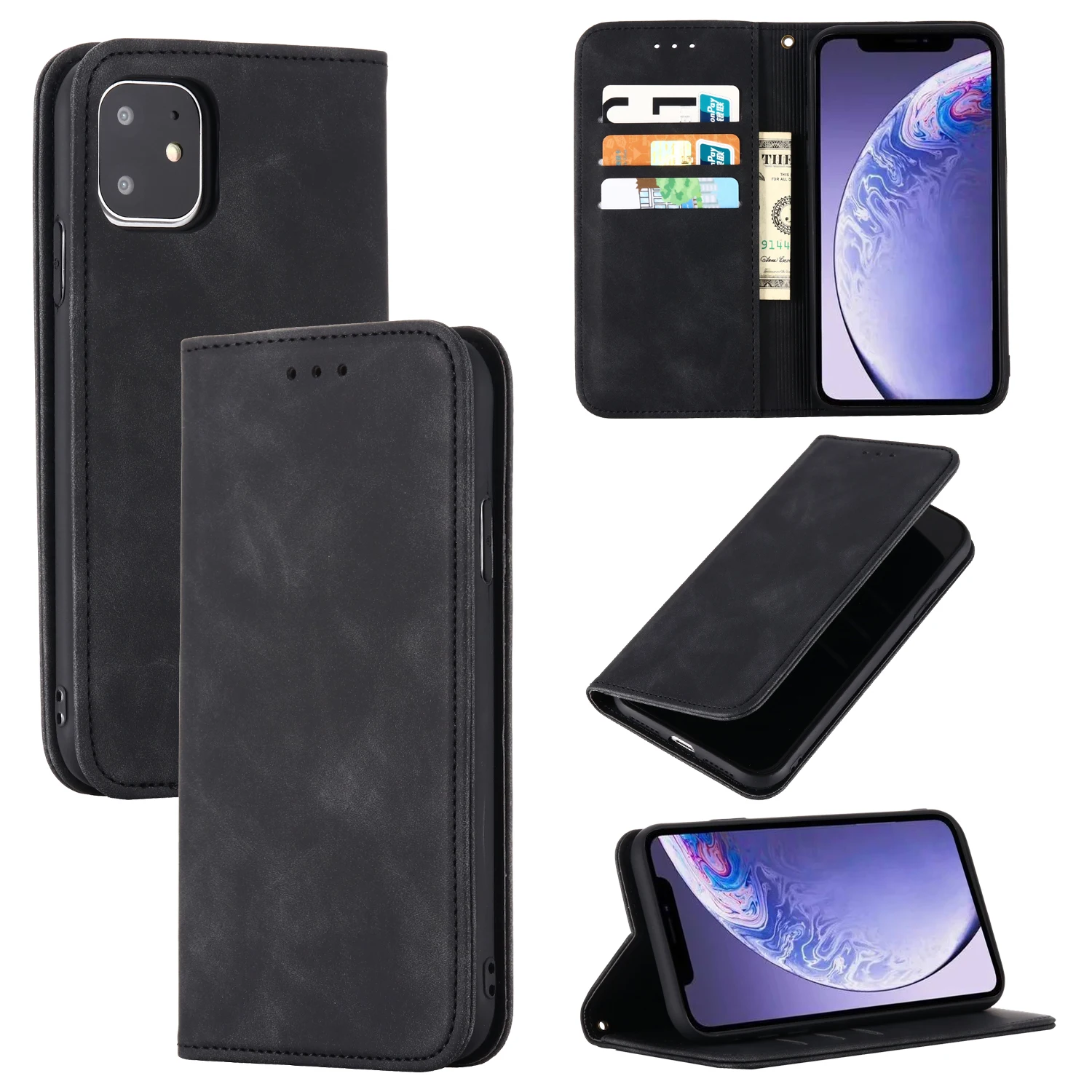 Luxury Flip Wallet Leather Phone Case for iPhone 12 Mini 11 Pro Max SE 2020 XR X XS 6 7 8 Plus Card Solt Full Protection Cover 
Luxury Flip Wallet Leather Phone Case for iPhone 12 Mini 11 Pro Max SE 2020 XR X XS 6 7 8 Plus Card Solt Full Protection Cover