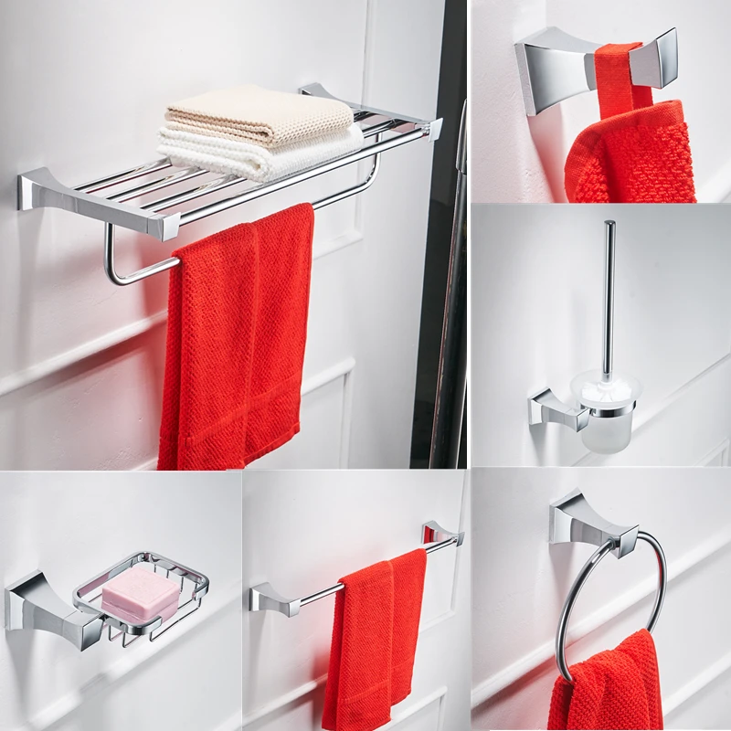 Wall Mounted Silver Bath Accessories Silver Brass Bathroom Hardware Sets Glass Toothbrush Holder Towel Shelf Toilet Paper Holder
Wall Mounted Silver Bath Accessories Silver Brass Bathroom Hardware Sets Glass Toothbrush Holder Towel Shelf Toilet Paper Holder