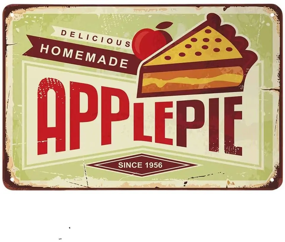 Apple Pie Tin Signs - Delicious Homemade Vintage Metal Wall Decor for Bars, Restaurants, Cafes Pubs 12 x 8 Inch
Apple Pie Tin Signs - Delicious Homemade Vintage Metal Wall Decor for Bars, Restaurants, Cafes Pubs 12 x 8 Inch