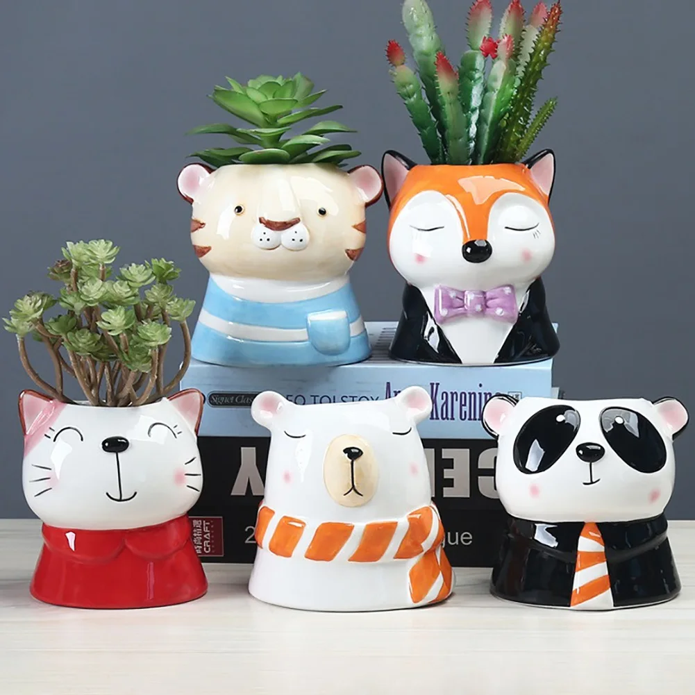 Animal Flowerpot Succulent Flower Pots Creative Home Gardening Plants Potted Ceramic Planters Decor Ornament With Drainage Hole
Animal Flowerpot Succulent Flower Pots Creative Home Gardening Plants Potted Ceramic Planters Decor Ornament With Drainage Hole
