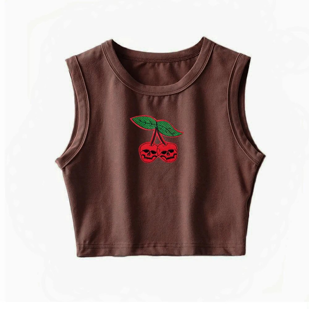Summer Sexy Slim Crop Top Womens Elasticity Slim Tank Tops Tees Novelty Cherry Top Cropped Feminino Black White
Summer Sexy Slim Crop Top Womens Elasticity Slim Tank Tops Tees Novelty Cherry Top Cropped Feminino Black White