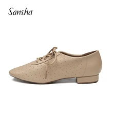 Новинка 2020 танцевальная обувь Sansha из натуральной кожи черного
