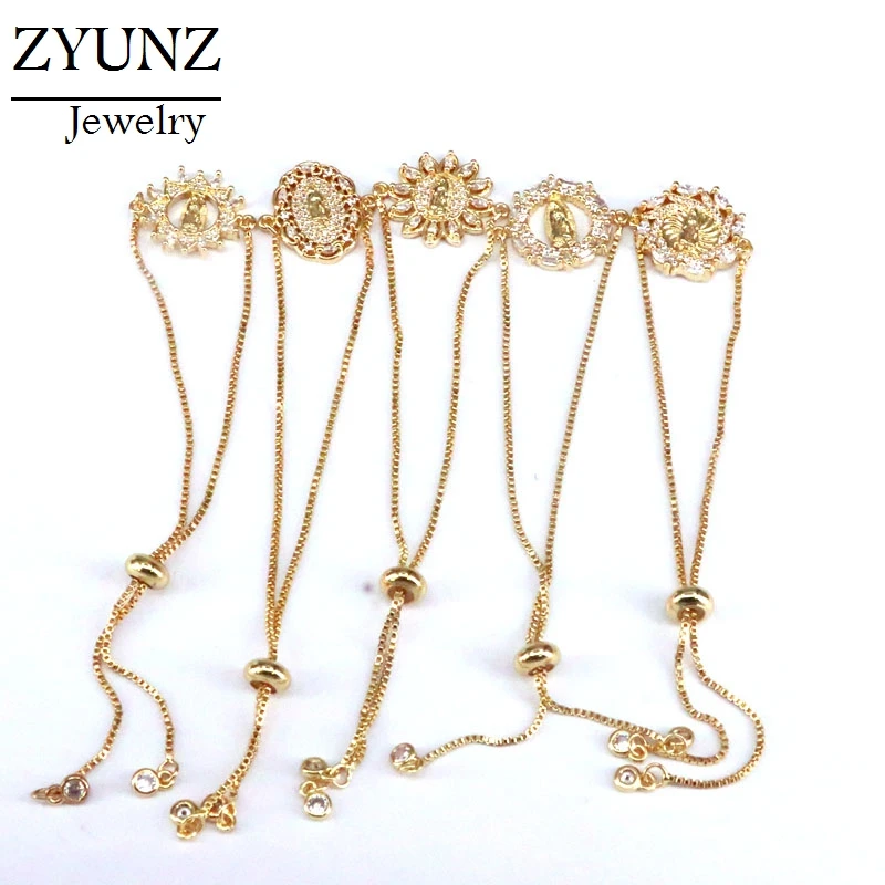 6PCS, Gold Color Jesus Religious CZ Adjustable Bracelet Women Gift in Different shape
6PCS, Gold Color Jesus Religious CZ Adjustable Bracelet Women Gift in Different shape