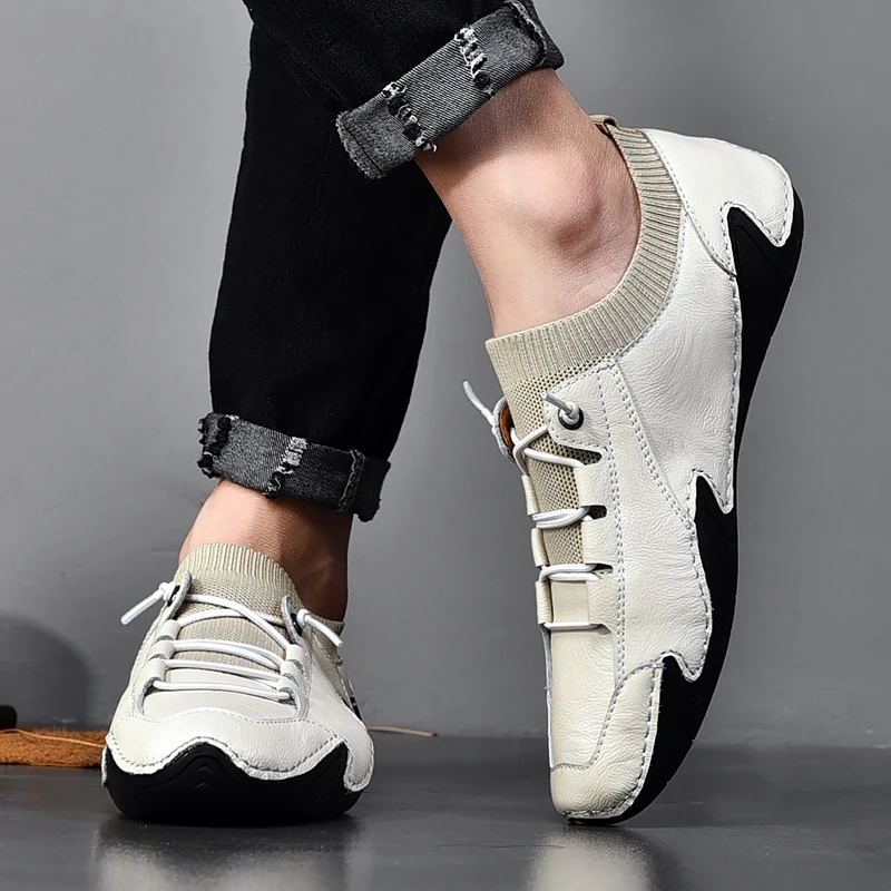 Men's Leather Loafers Classic Sewing Soles Fashion Slip-On Shoes Splicing Breathable Soft Comfortable Casual Driving Shoes
Men's Leather Loafers Classic Sewing Soles Fashion Slip-On Shoes Splicing Breathable Soft Comfortable Casual Driving Shoes