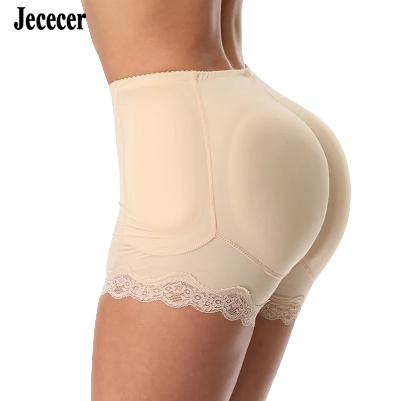 Jececer Новые Мягкие Трусики Hip Enhancer Женщины Корректирующее Белье Кружевное Плюс