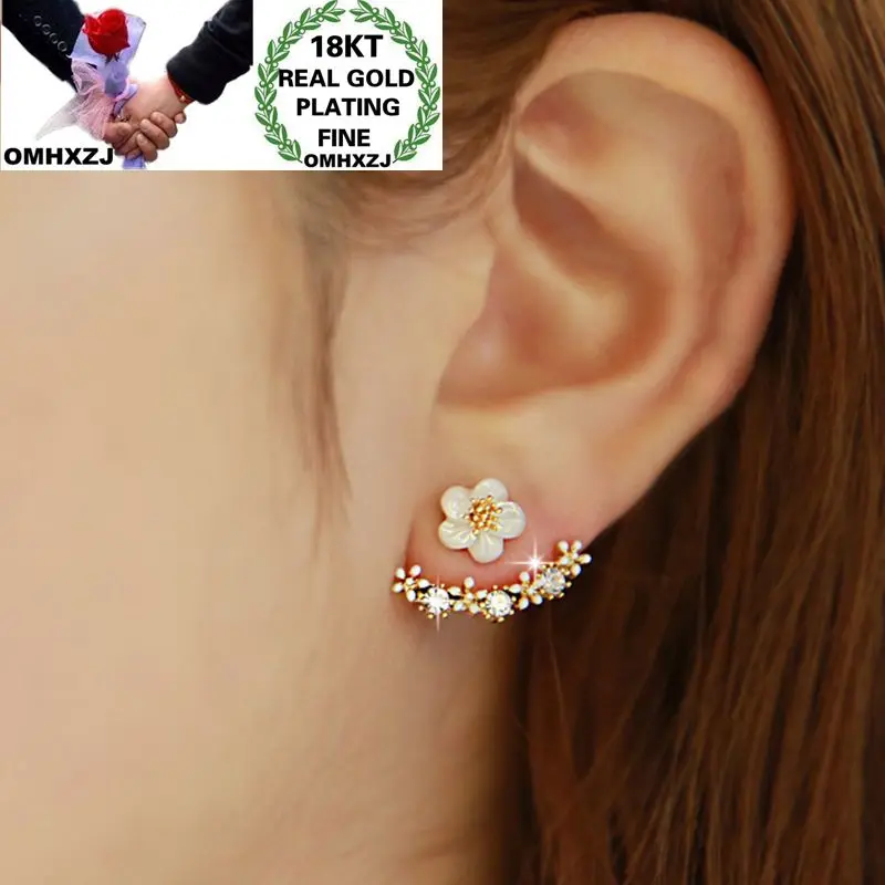 OMHXZJ Wholesale EA672 European Fashion Fine Woman Girl Party Birthday Wedding Gift Flower AAA Zircon 18KT Gold Stud Earrings
OMHXZJ Wholesale EA672 European Fashion Fine Woman Girl Party Birthday Wedding Gift Flower AAA Zircon 18KT Gold Stud Earrings