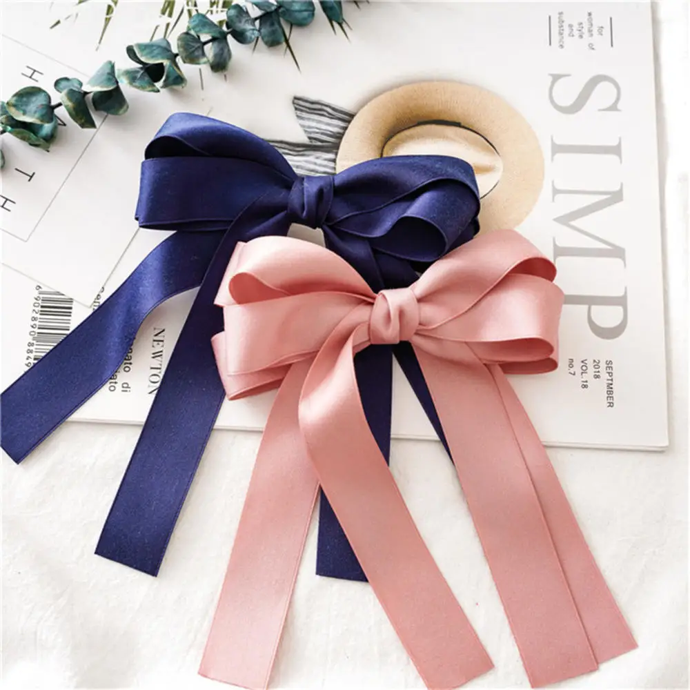 Women Bowknot Ribbon Hair Clips Elegant Solid Streamer Bow Hairpins Hair Accessories Girl Barrettes
Women Bowknot Ribbon Hair Clips Elegant Solid Streamer Bow Hairpins Hair Accessories Girl Barrettes