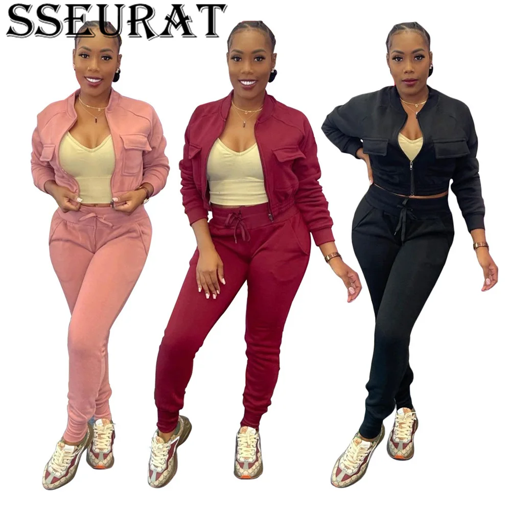 SSEURAT Autumn Winter Sweatsuit Women's Set Long Sleeve Jacket and Jogger Pants Two Piece Set Fitness Outfits
SSEURAT Autumn Winter Sweatsuit Women's Set Long Sleeve Jacket and Jogger Pants Two Piece Set Fitness Outfits