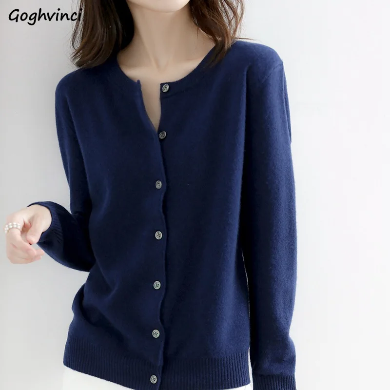 Women Cardigan 15 Colors Simple Knitted Button Up O-neck Ladies All-match Straight Elegant Outerwear Korean Style Sweaters Femme
Women Cardigan 15 Colors Simple Knitted Button Up O-neck Ladies All-match Straight Elegant Outerwear Korean Style Sweaters Femme