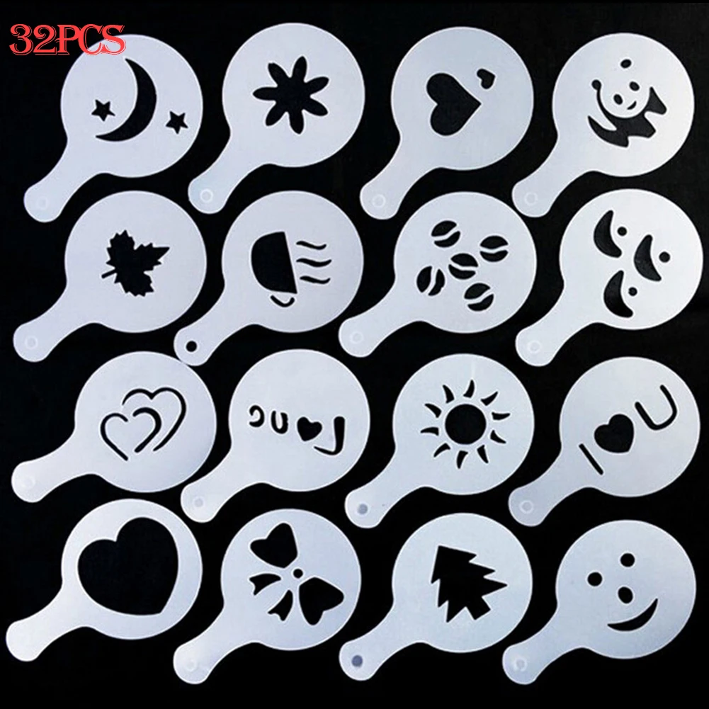 16pcs Coffee Foam Spray Template Plastic Garland Mold Decoration Tool Garland Mold Coffee Printing Flower Model Cafe Accessories
16pcs Coffee Foam Spray Template Plastic Garland Mold Decoration Tool Garland Mold Coffee Printing Flower Model Cafe Accessories