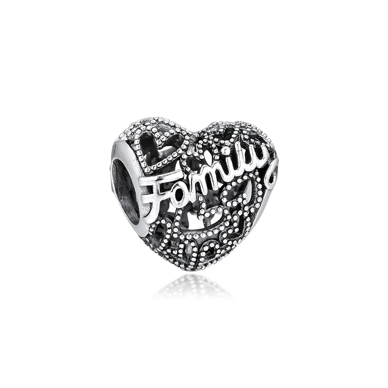 CKK Подходит для Pandora браслет семья сердце очарование Подвески изготовления