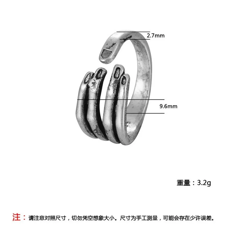 Lover Silver Color Hand Rings Gothic Adjustable Hug Ring Wedding Bands Jewelry Ideal Party Gifts for Women Men
Lover Silver Color Hand Rings Gothic Adjustable Hug Ring Wedding Bands Jewelry Ideal Party Gifts for Women Men