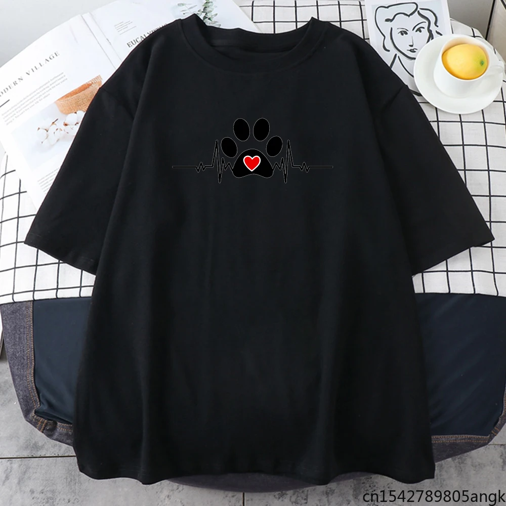 Dogs Paw with Hearts Tshirts for Women Summer Casual Short Sleeves Tops Street Harajuku Fashion
Dogs Paw with Hearts Tshirts for Women Summer Casual Short Sleeves Tops Street Harajuku Fashion