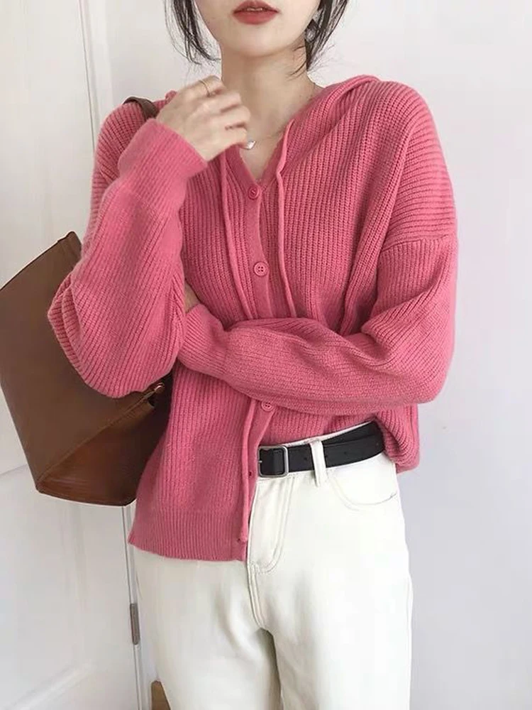 2021 Womens Clothes Spring Autumn Hoodies Knitted Cardigan Loose Sweater Solid Color Casual Knit Sweater Coat sueters de mujer
2021 Womens Clothes Spring Autumn Hoodies Knitted Cardigan Loose Sweater Solid Color Casual Knit Sweater Coat sueters de mujer