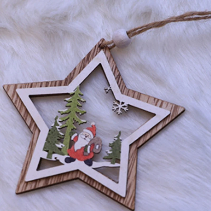 Christmas Decoration, Christmas Ornaments, Carved Wooden Christmas Tree Window Pendant, Pentagram, 5Pcs
Christmas Decoration, Christmas Ornaments, Carved Wooden Christmas Tree Window Pendant, Pentagram, 5Pcs