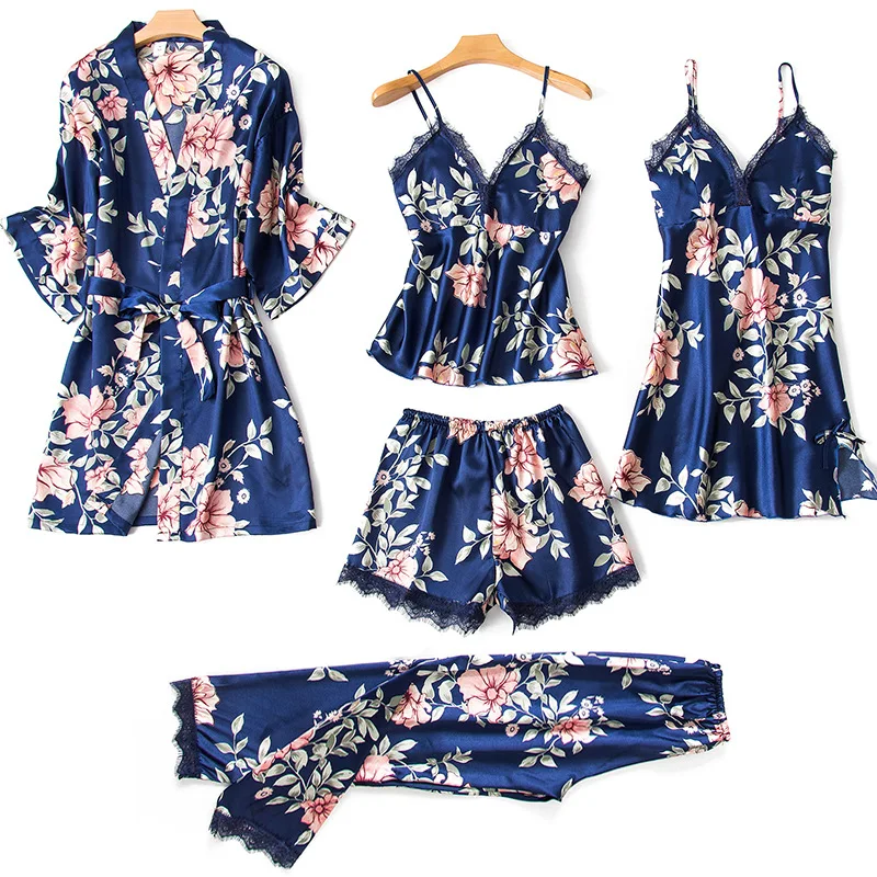 5PCS Pajamas Set Womens Long Sleeve Nighty Robe V-Neck Sleep Wear Pijama Home Nightie Sexy Bathrobe Spring Gown Suit Sleepwear
5PCS Pajamas Set Womens Long Sleeve Nighty Robe V-Neck Sleep Wear Pijama Home Nightie Sexy Bathrobe Spring Gown Suit Sleepwear