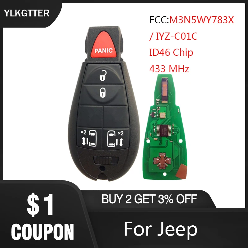 YLKGTTER 4 + 1 кнопочный дистанционный Автомобильный ключ для Jeep Grand Cherokee 2008 -2013 M3N5WY783X флэш-брелок с чипом 433 МГц и ID46
YLKGTTER 4 + 1 кнопочный дистанционный Автомобильный ключ для Jeep Grand Cherokee 2008 -2013 M3N5WY783X флэш-брелок с чипом 433 МГц и ID46
