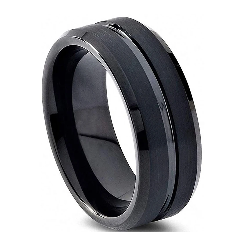 Fashion 8MM Men's Black Stainless Steel Ring Thin Black Line Vintage Wedding Engagement Anniversary Ring Jewelry For Men
Fashion 8MM Men's Black Stainless Steel Ring Thin Black Line Vintage Wedding Engagement Anniversary Ring Jewelry For Men