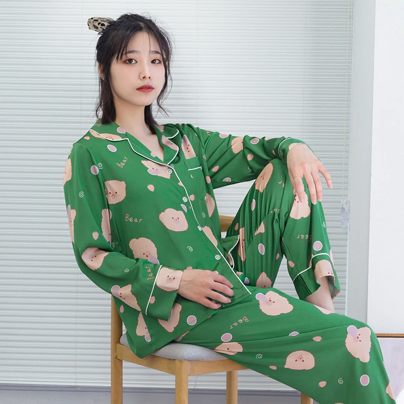 Kwyaster Sleepwear 2PCS Pajamas Set Female Satin Shirt&Pants Nightwear Casual Intimate Lingerie Nightgown New Women's Pyjamas
Kwyaster Sleepwear 2PCS Pajamas Set Female Satin Shirt&Pants Nightwear Casual Intimate Lingerie Nightgown New Women's Pyjamas