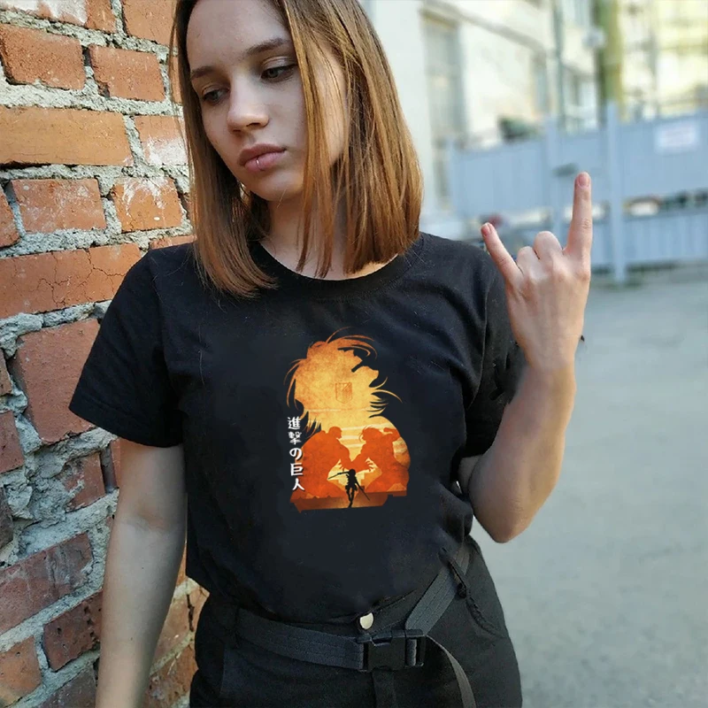 Футболка женская с принтом японского аниме «атака на Титанов»
Футболка женская с принтом японского аниме «атака на Титанов»