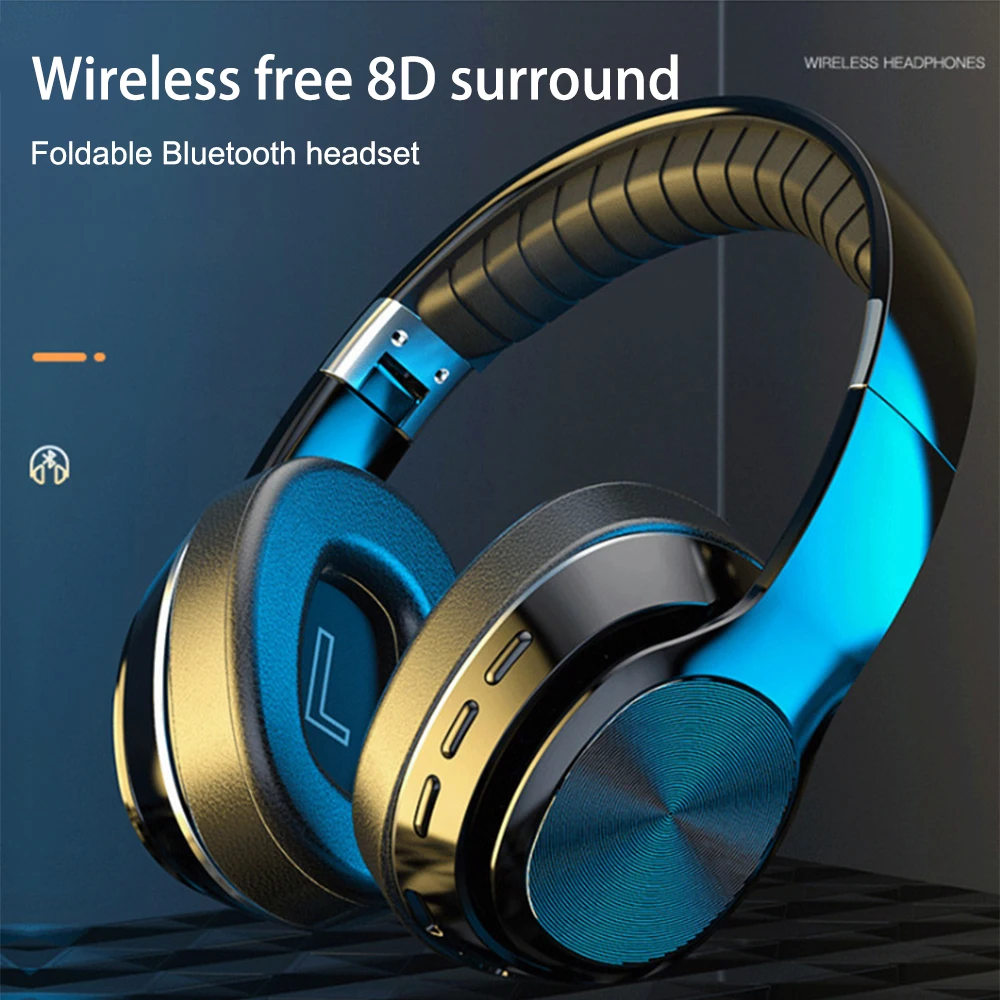 HiFi беспроводные наушники Bluetooth-совместимая Складная гарнитура Поддержка TF