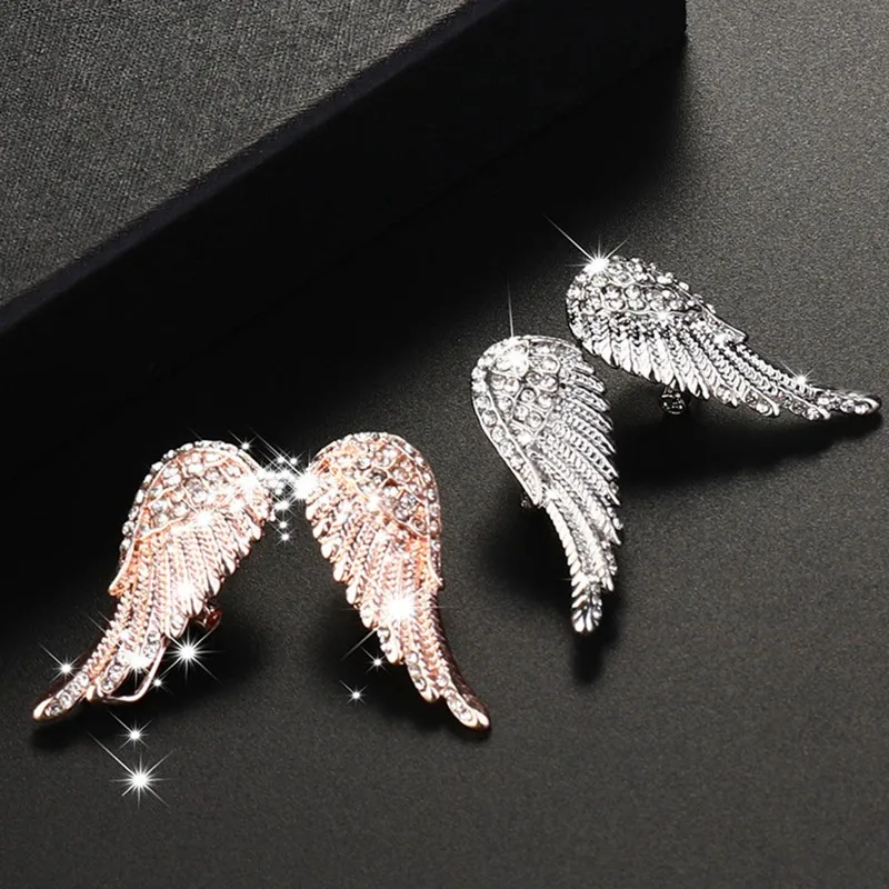 Женские серьги Brincos модные ювелирные изделия розовое золото и серебро с крыльями