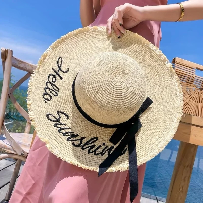 Straw Hat Women Summer Big Wide Brim Embroidery Sun Protection Adjustable Floppy Foldable Beach Hats for Women 2021
Straw Hat Women Summer Big Wide Brim Embroidery Sun Protection Adjustable Floppy Foldable Beach Hats for Women 2021