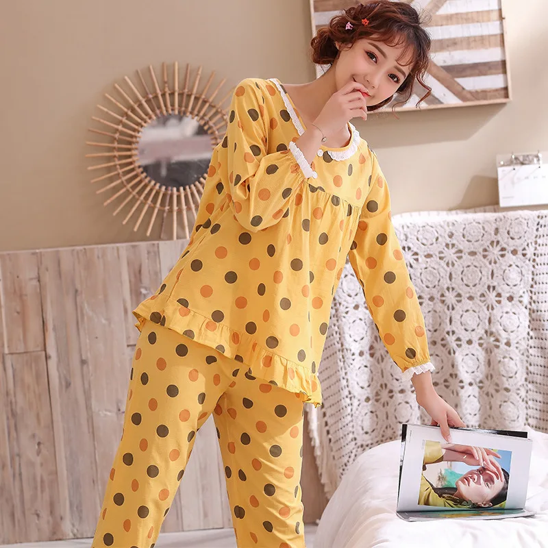 Pijamas Navidad Para Familias Cotton Women's Pajamas, Slim Trousers, Thin Homewear Cartoon Polka Dot Pullover Set Women Pajamas
Pijamas Navidad Para Familias Cotton Women's Pajamas, Slim Trousers, Thin Homewear Cartoon Polka Dot Pullover Set Women Pajamas