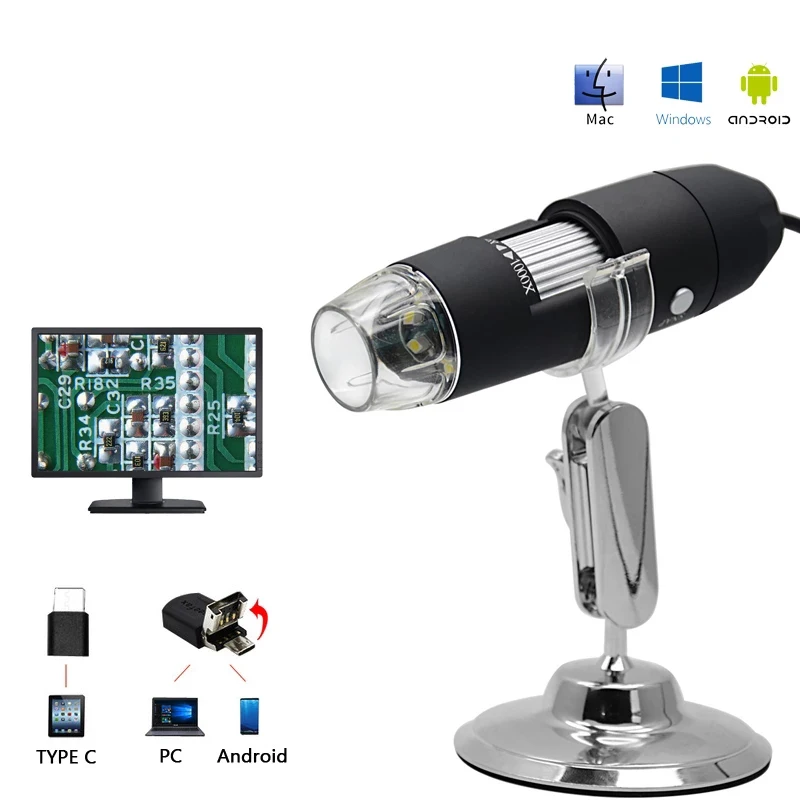 1000X 0.3mp/2MP Zoom 8LED 3 в 1 USB электронный цифровой микроскоп USB Android Type C эндоскоп камера микроскоп бороскоп
1000X 0.3mp/2MP Zoom 8LED 3 в 1 USB электронный цифровой микроскоп USB Android Type C эндоскоп камера микроскоп бороскоп