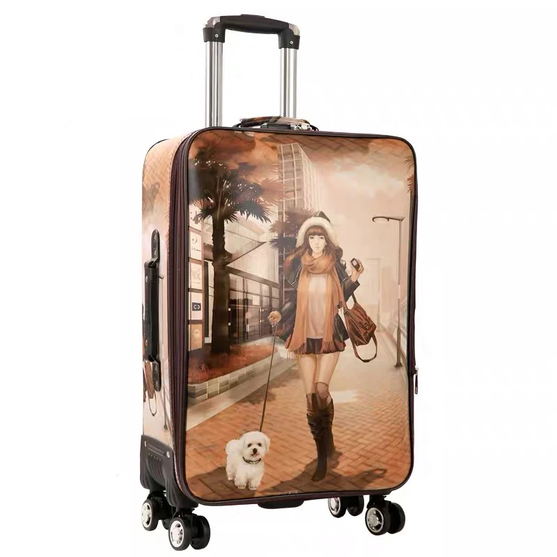 

Firstmeet Retro Password rolling luggage fashion trolley large Capacity Suitcase Wheels Travel Bags carry on business valise