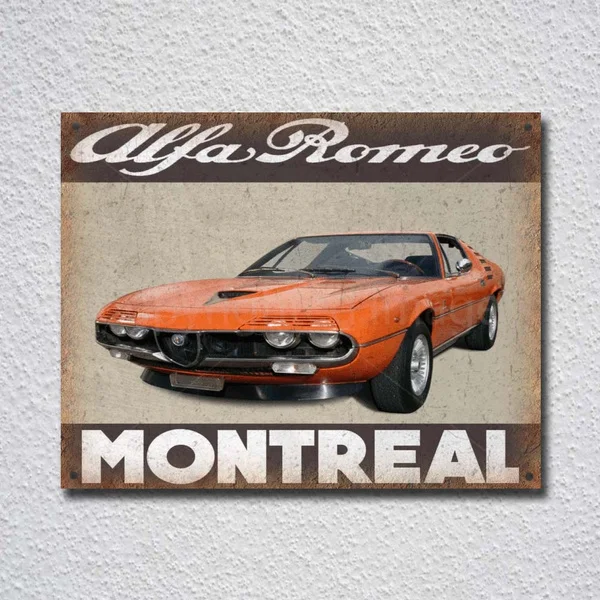 Alfa Romeo Montreal Classic Car Tin Sign Metal Sign Metal Poster Metal Decor Metal Painting Wall Sticker Wall Sign Wall Decor
Alfa Romeo Montreal Classic Car Tin Sign Metal Sign Metal Poster Metal Decor Metal Painting Wall Sticker Wall Sign Wall Decor