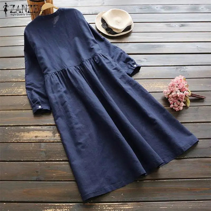 2021 Autumn Embroidery Long Shirt Dress ZANZEA Vintage Casual Cotton Linen Vestidos Women Long Sleeve Sundress Kaftan Plus Size
2021 Autumn Embroidery Long Shirt Dress ZANZEA Vintage Casual Cotton Linen Vestidos Women Long Sleeve Sundress Kaftan Plus Size