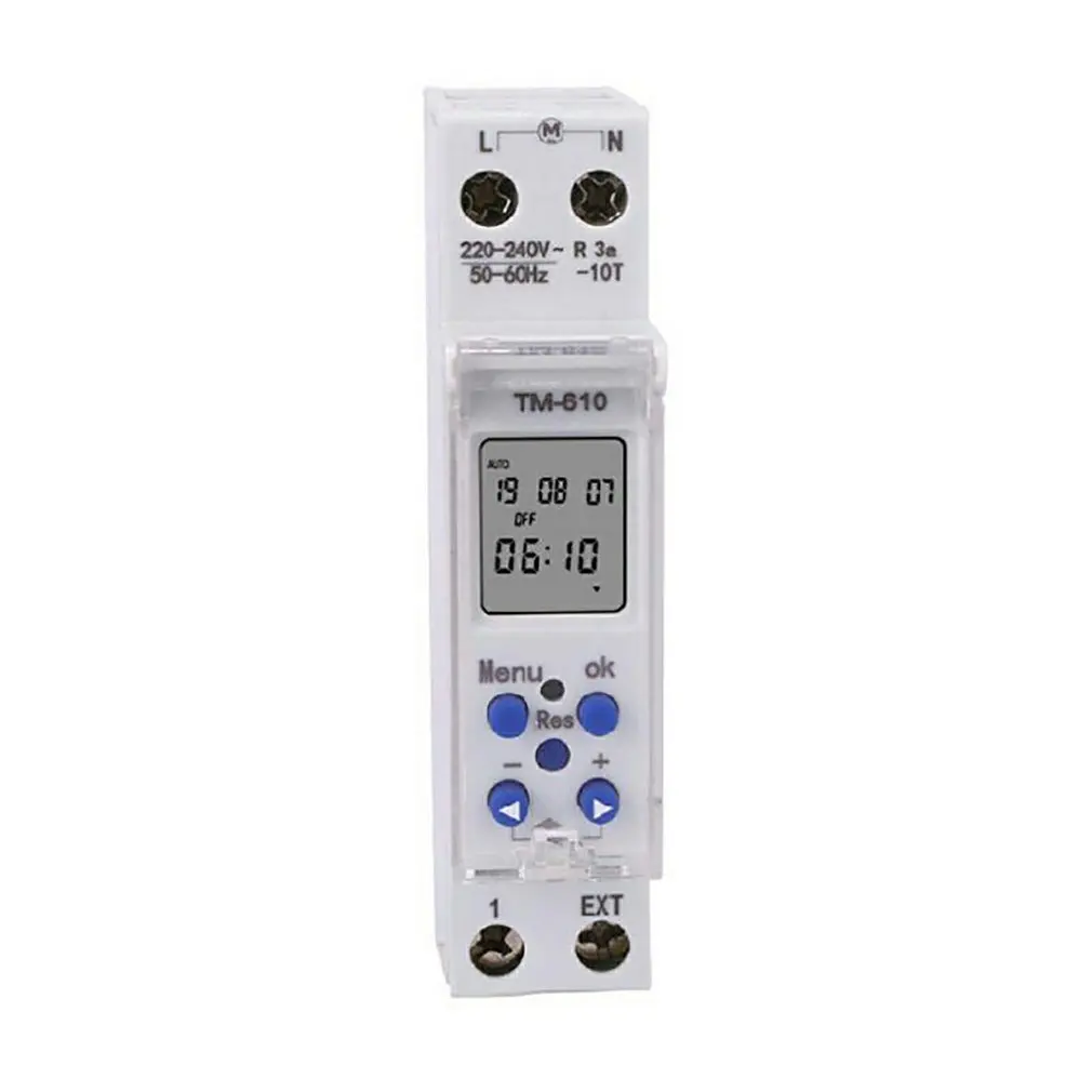 SINOTIMER TM610 Programmable Timer Switch LCD Display 18mm Single Module Din Rail 220V External Trigger Switch
SINOTIMER TM610 Programmable Timer Switch LCD Display 18mm Single Module Din Rail 220V External Trigger Switch