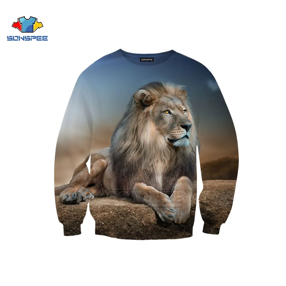 SONSPEE Lion Animal Sweatshirt New Men Women Hoodies Print Sexy Comfortable Personality Fierce and Cool Sleeve Top Neck Pullover
SONSPEE Lion Animal Sweatshirt New Men Women Hoodies Print Sexy Comfortable Personality Fierce and Cool Sleeve Top Neck Pullover