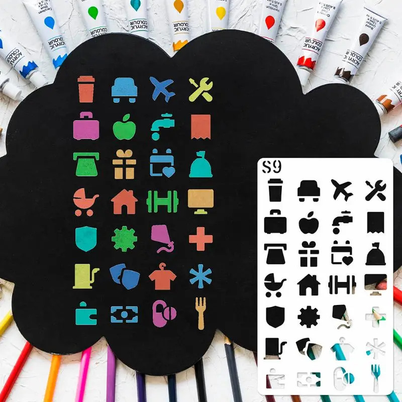 24pcs Hollow Drawing Template Stencil Painting Embossing Scrapbooking DIY Diary Decorative Album Paper Decor Art Craft
24pcs Hollow Drawing Template Stencil Painting Embossing Scrapbooking DIY Diary Decorative Album Paper Decor Art Craft