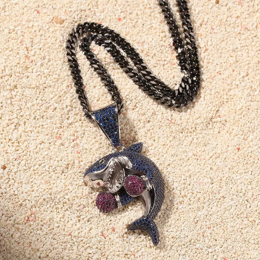 New High Quality Zircon Boxing Shark Pendant Fine Jewelry Exquisite Necklace Chain Set Fashion Accessories Jewel Men And Women
New High Quality Zircon Boxing Shark Pendant Fine Jewelry Exquisite Necklace Chain Set Fashion Accessories Jewel Men And Women