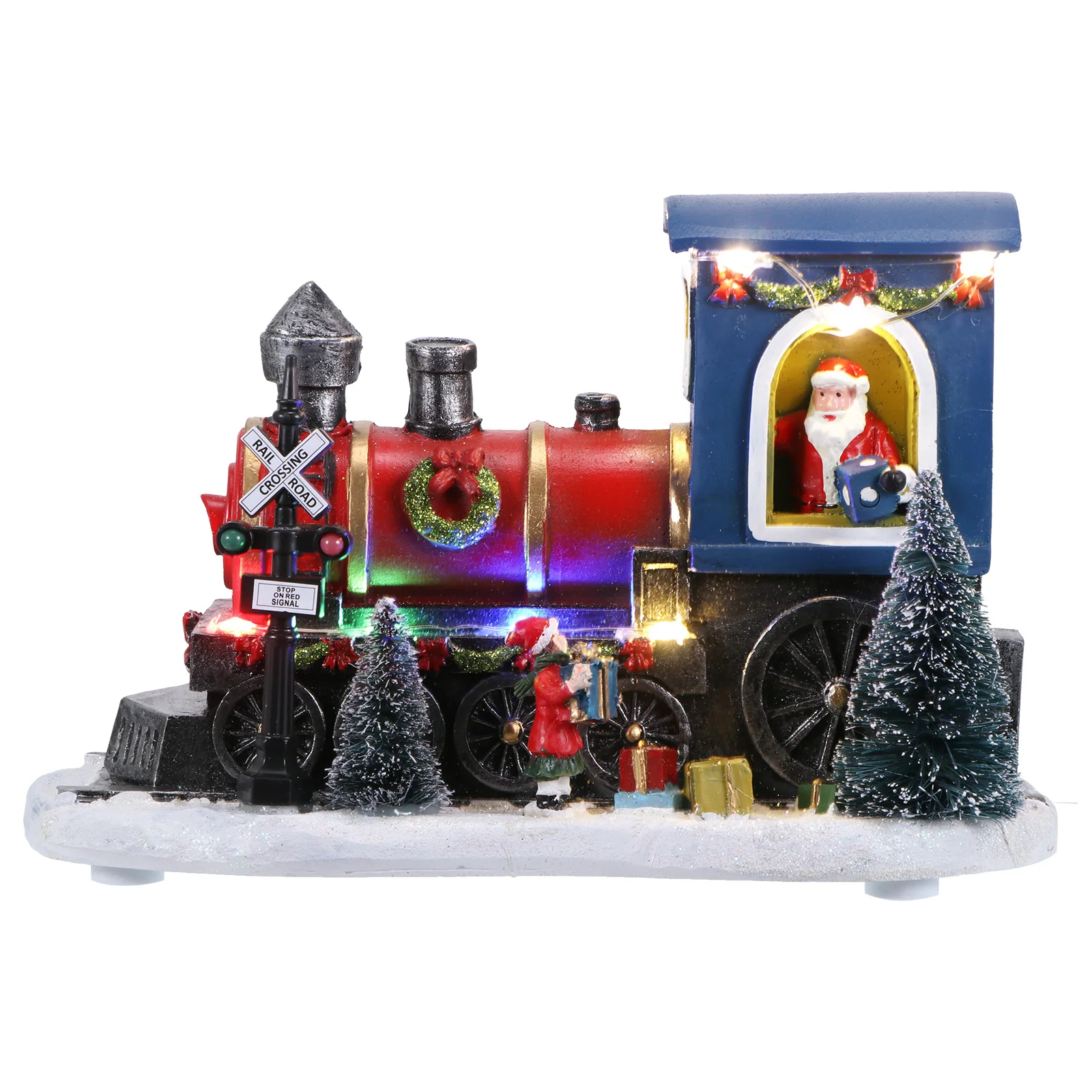 Santa Claus Driving Train Statue Resin Crafts Ornament Battery-Operated LED Luminous Santa Claus Train Xmas Gifts For Office
Santa Claus Driving Train Statue Resin Crafts Ornament Battery-Operated LED Luminous Santa Claus Train Xmas Gifts For Office