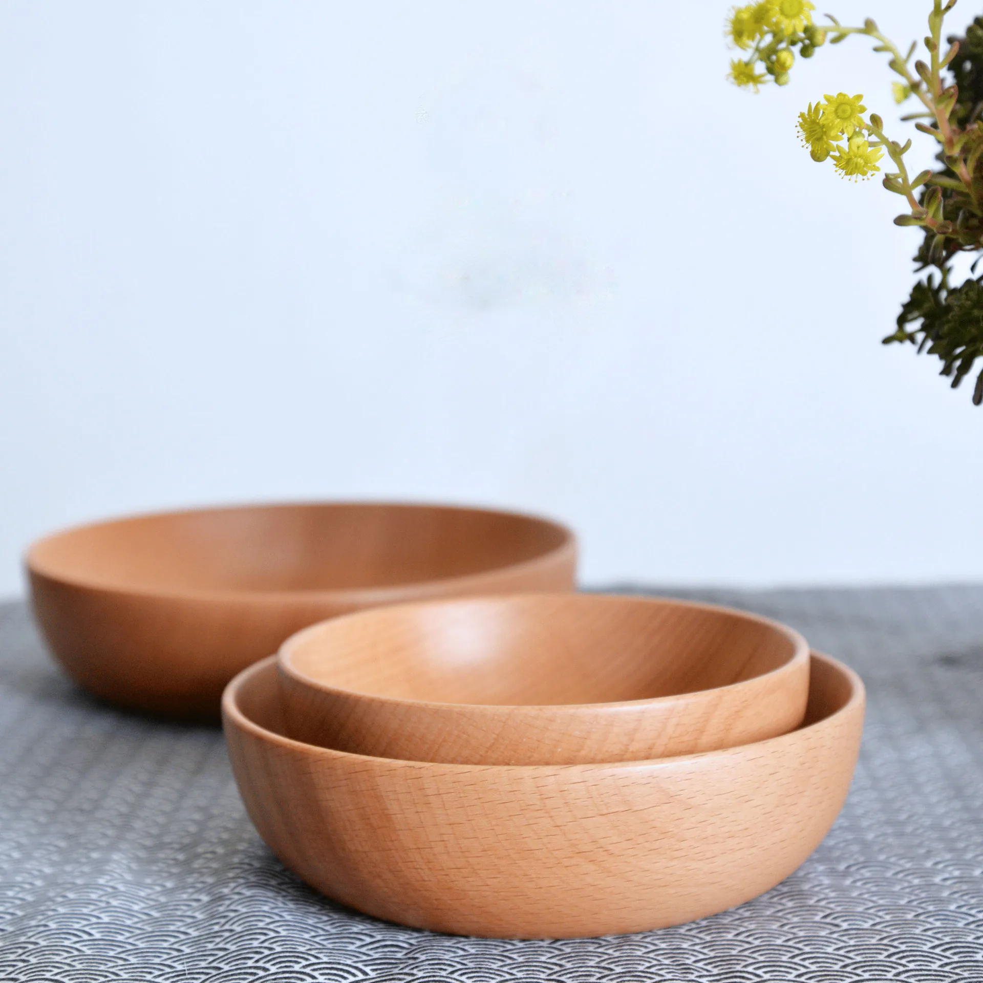 Beech Salad Bowl Whole Wooden Flat-bottomed Soup Bowl Large Medium And Small Home Hotel Tableware Japan Style
Beech Salad Bowl Whole Wooden Flat-bottomed Soup Bowl Large Medium And Small Home Hotel Tableware Japan Style
