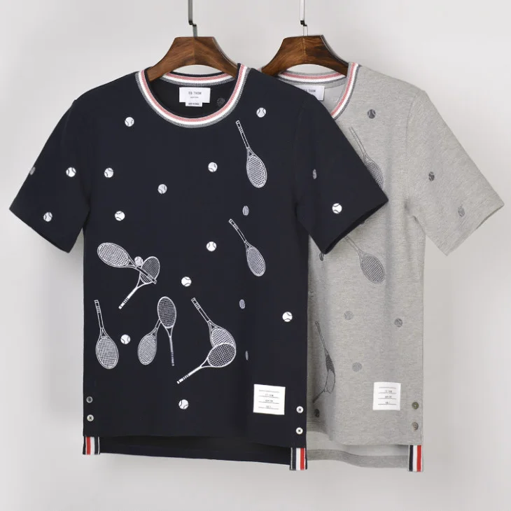 2021 TB Fashion THOM Brand T-Shirt Men Women Short Sleeve Casual Tennis Racket Embroidery Clothing Summer O-neck Cotton Shirts
2021 TB Fashion THOM Brand T-Shirt Men Women Short Sleeve Casual Tennis Racket Embroidery Clothing Summer O-neck Cotton Shirts