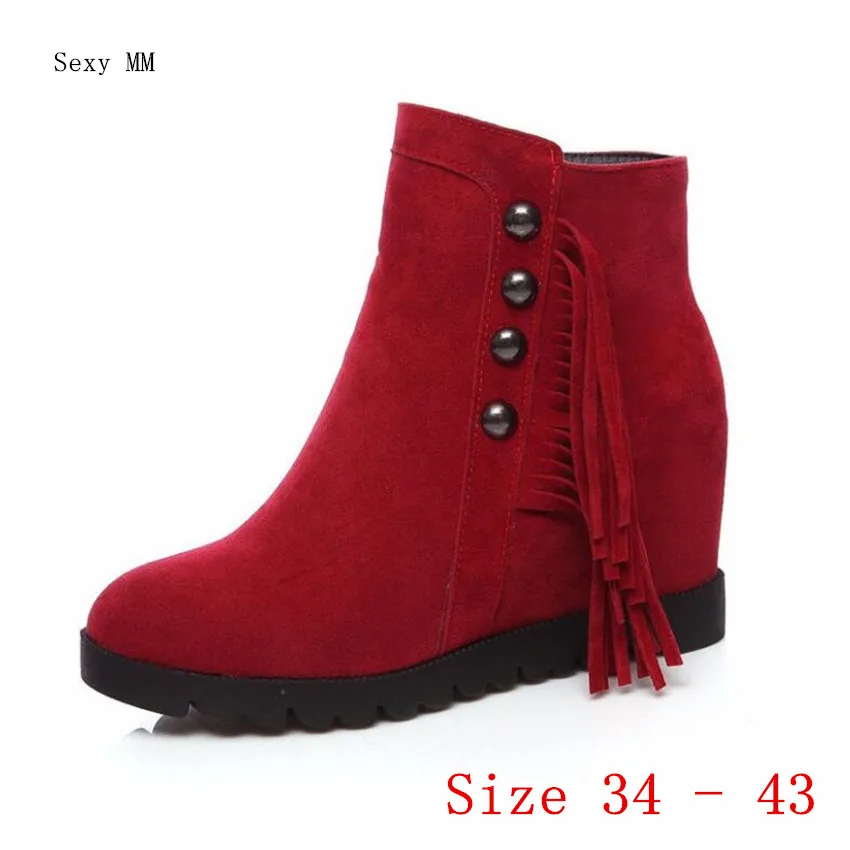 Spring Autumn Women Ankle Boots Booties Wedges Height Increasing Woman Short Boots Ladies Shoes Plus Size 34-40 41 42 43
Spring Autumn Women Ankle Boots Booties Wedges Height Increasing Woman Short Boots Ladies Shoes Plus Size 34-40 41 42 43