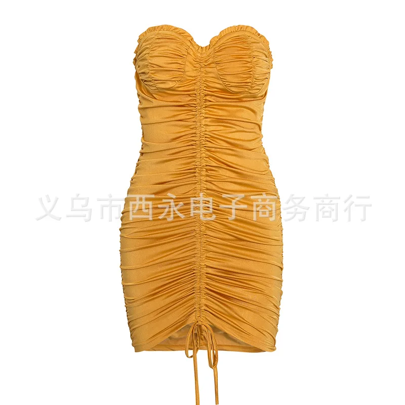 European and American Women's Clothing Hot Summer New Super Elastic Pleating Wrapped Chest Tight Short Dress Sexy Nightclub
European and American Women's Clothing Hot Summer New Super Elastic Pleating Wrapped Chest Tight Short Dress Sexy Nightclub
