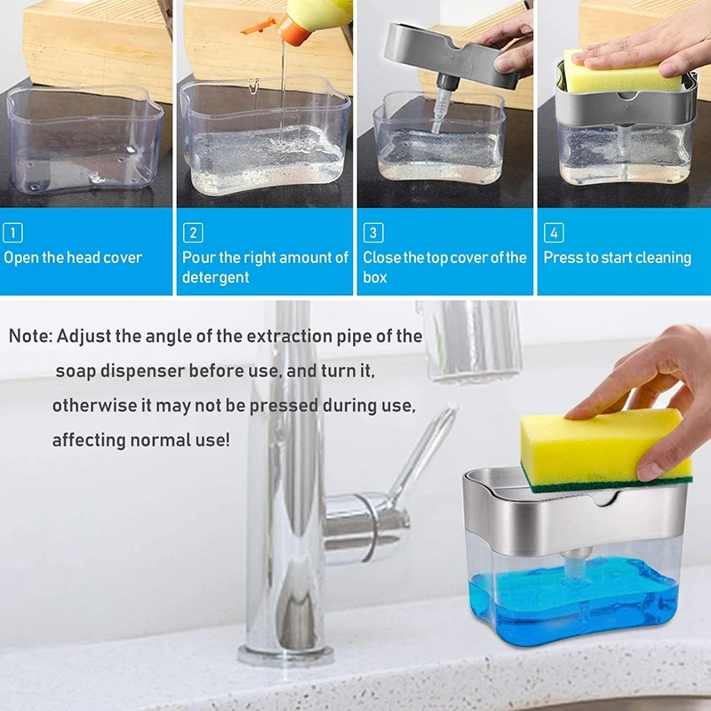 Dish Soap Dispenser for Kitchen, Soap Dispenser with Sponge Holder,Hand Soap Dispenser, Soap Pump Dispenser,Sponge Caddy
Dish Soap Dispenser for Kitchen, Soap Dispenser with Sponge Holder,Hand Soap Dispenser, Soap Pump Dispenser,Sponge Caddy