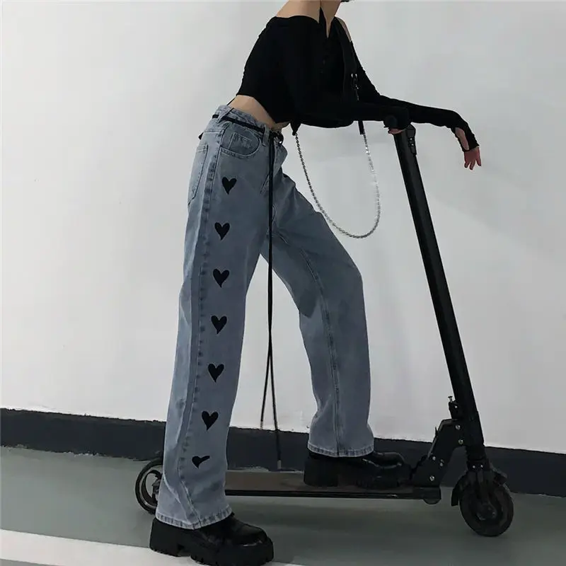Love straight jeans women's 2021 spring and autumn new high waist loose students show thin wide leg pants
Love straight jeans women's 2021 spring and autumn new high waist loose students show thin wide leg pants