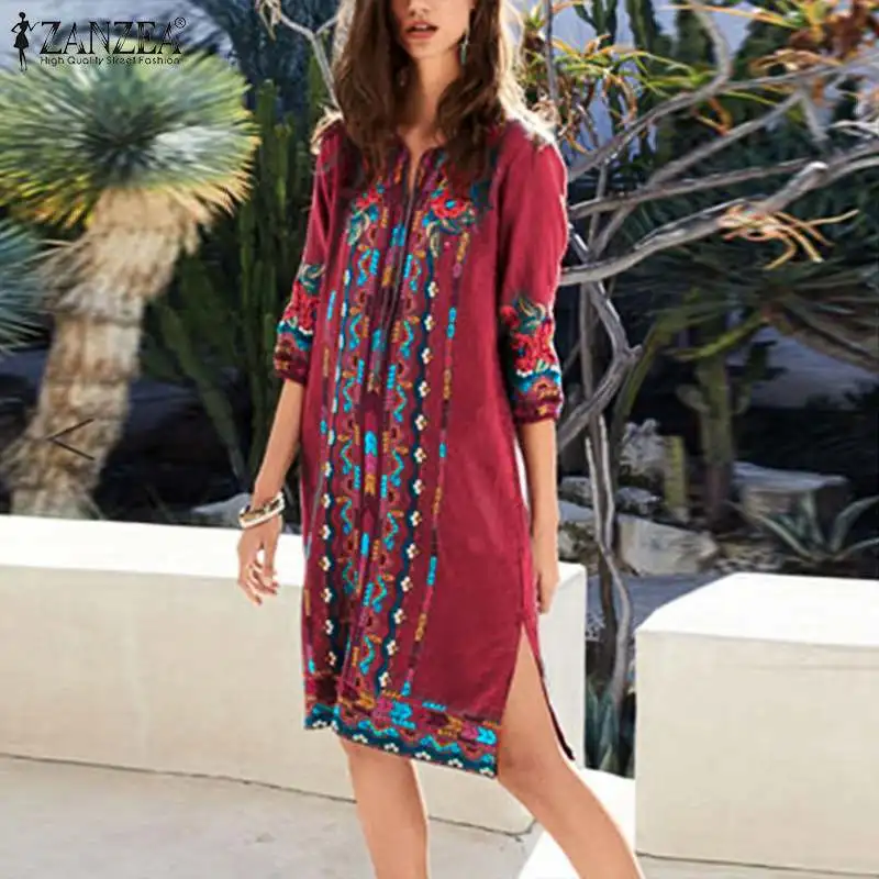ZANZEA 2021 Stylish Women's Floral Sundress Summer Printed Dress Puff Sleeve Knee Length Vestidos Female V Neck Robe 7
ZANZEA 2021 Stylish Women's Floral Sundress Summer Printed Dress Puff Sleeve Knee Length Vestidos Female V Neck Robe 7