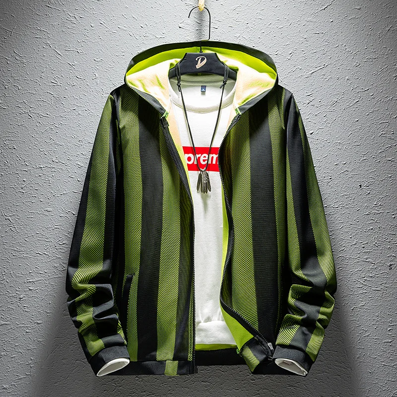 New Fashion Korean Version Mens Jacket Slim-Fit Long Sleeve Hoodie Shirts Harajuku Striped Streetwear Zipper Hooded Jacket Coats
New Fashion Korean Version Mens Jacket Slim-Fit Long Sleeve Hoodie Shirts Harajuku Striped Streetwear Zipper Hooded Jacket Coats