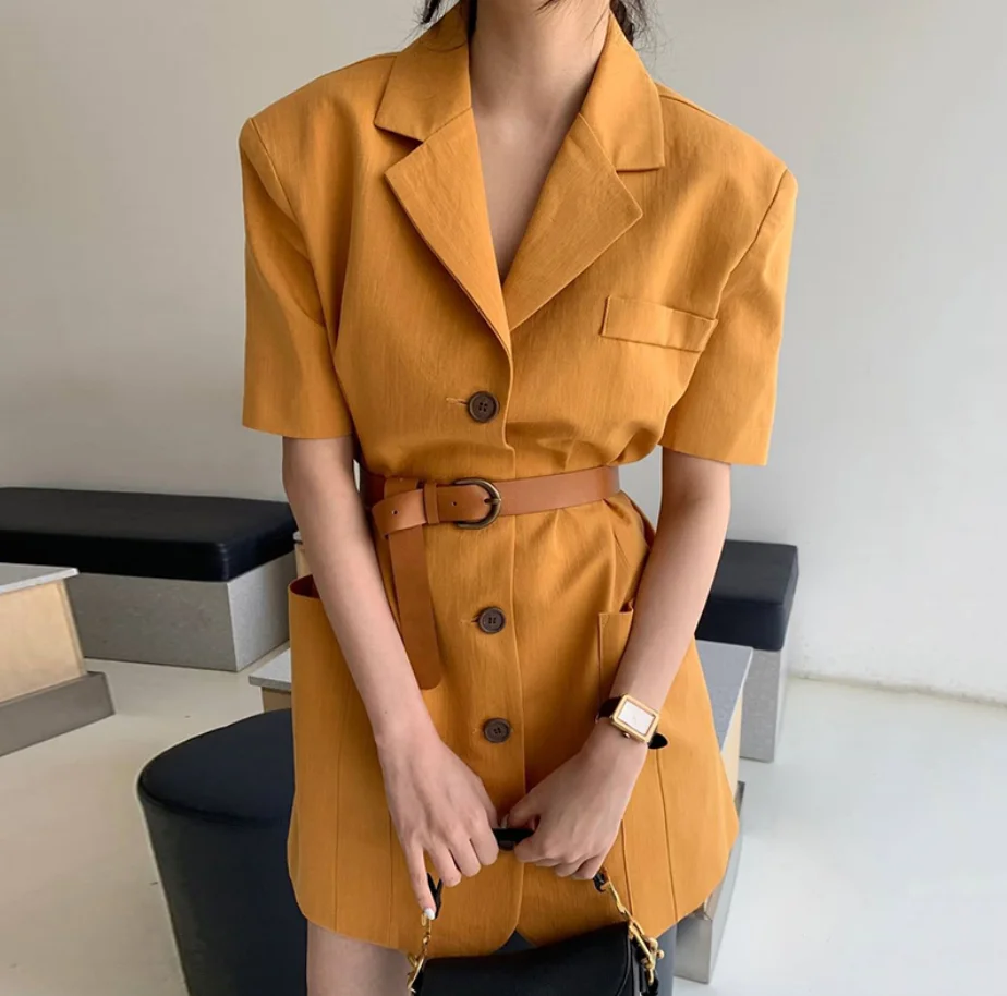 2020 summer ol notched dress women single breasted belted casual short sleeve dress
2020 summer ol notched dress women single breasted belted casual short sleeve dress
