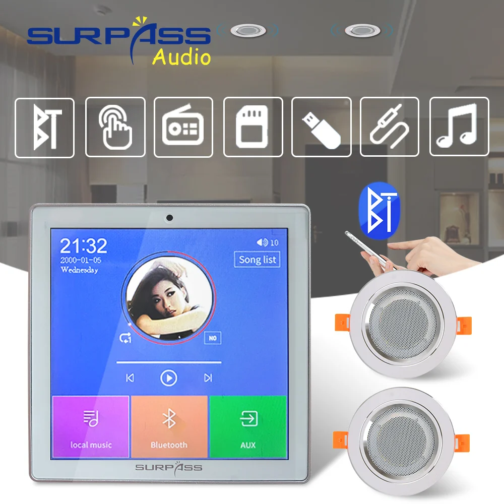 2/4 Channel Bluetooth In-wall Sound Amplifier Smart Home Theater System BGM Player 10w Waterproof Bathroom Ceiling Speaker Kit
2/4 Channel Bluetooth In-wall Sound Amplifier Smart Home Theater System BGM Player 10w Waterproof Bathroom Ceiling Speaker Kit